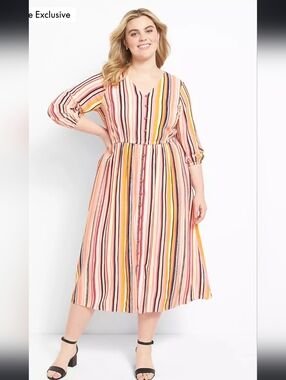 Lane Bryant Multicolor Striped Dress